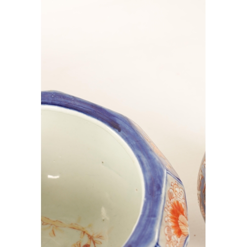151 - A MEIJI PERIOD JAPANESE BOTTLENECK FUKAGUWA VASE painted with a stylised bird amongst decorative pan... 