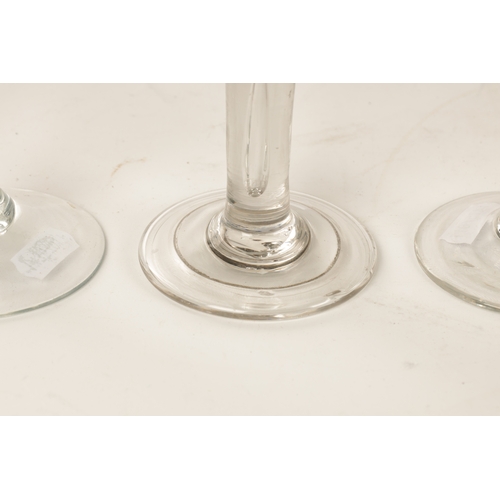 17 - A COLLECTION OF FOUR 18TH CENTURY WINE GLASSES comprising a twisted stem example with swollen ogee b... 