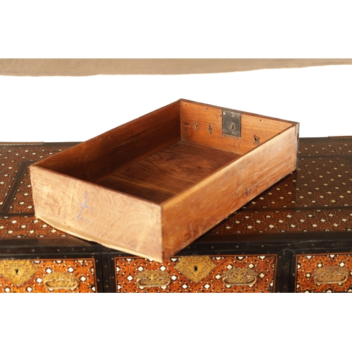 183 - AN IMPORTANT LATE 17TH CENTURY INDO-PORTUGUESE IVORY INLAID PADOUCK AND EBONY COLLECTORS CABINET ON ... 