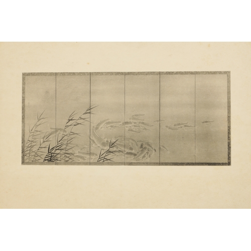 190 - A FINE PAIR OF CHINESE BLOCK PRINTED PICTURES depicting monkeys in a tree-lined landscape - signed a... 