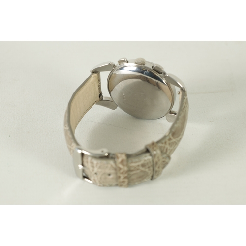 380 - A STEEL ULYSSE NARDIN CHRONOGRAPH WRISTWATCH the steel case with decorative lugs enclosing a black d... 