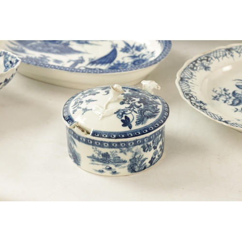 40 - A SELECTION OF 18TH CENTURY ENGLISH PORCELAIN including blue and white Worcester, Caughley and other... 