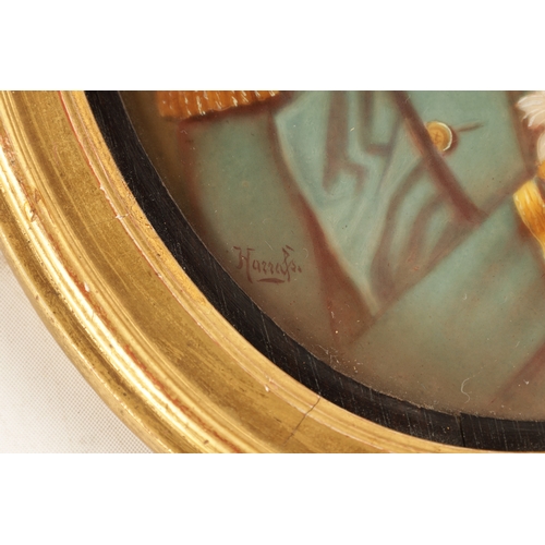 47 - A 19TH CENTURY CONTINENTAL PAINTED OVAL PORCELAIN PLAQUE OF ADMIRAL LORD NELSON depicted in full uni... 