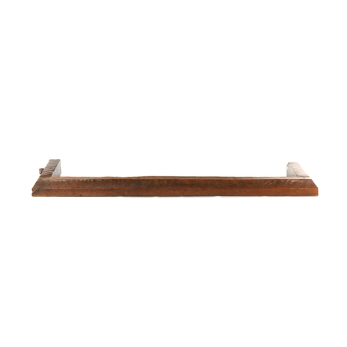 1097 - A GOOD 1930/40'S ROBERT 'MOUSEMAN' THOMPSON ADZED OAK HEARTH KERB of fine dark colour and patina, th... 