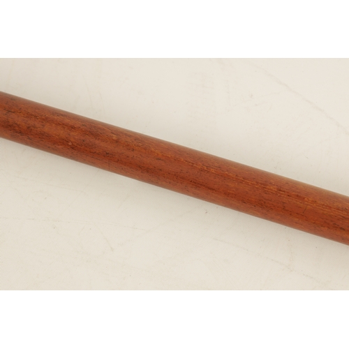 564 - A LATE 19TH CENTURY DECANTER WALKING STICK WITH SCREW OFF HANDLE with copper mounts revealing a elon... 
