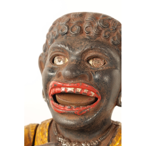 580 - A LATE 19TH CENTURY PAINTED CAST IRON 'DINAH' MECHANICAL MONEY BANK (16cm high)