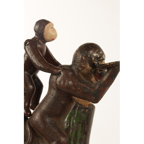 584 - A LATE 19TH CENTURY AMERICAN PAINTED CAST IRON 'LION AND TWO MONKEYS' MONEY BOX by Kyser & Rex Phila... 