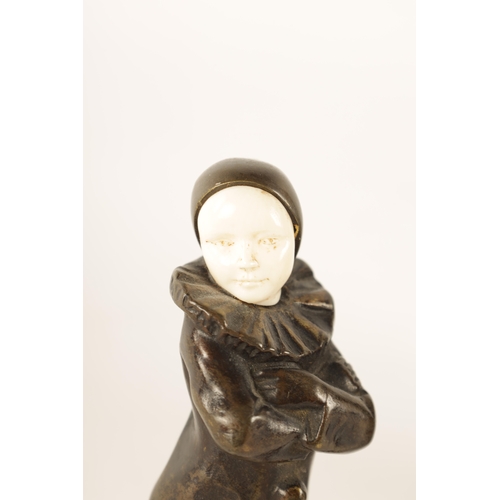 590 - PETER TERESZCZUK (UKRAINIAN-AUSTRIAN,1875-1963) A PAIR OF PATINATED BRONZE AND IVORY SCUPLTURES mode... 