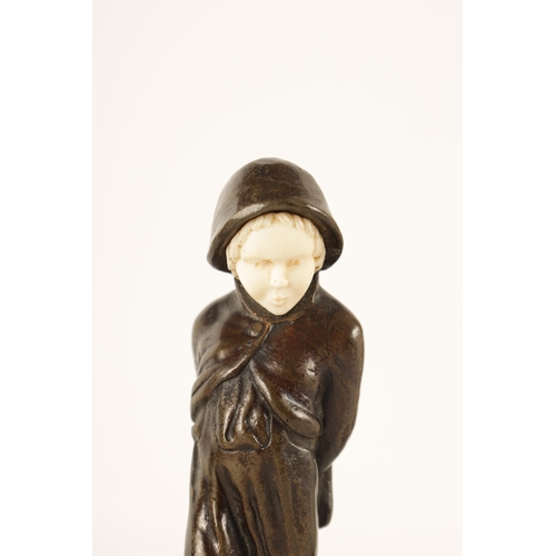 590 - PETER TERESZCZUK (UKRAINIAN-AUSTRIAN,1875-1963) A PAIR OF PATINATED BRONZE AND IVORY SCUPLTURES mode... 