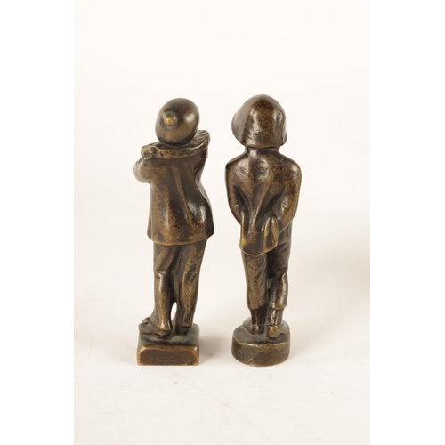 590 - PETER TERESZCZUK (UKRAINIAN-AUSTRIAN,1875-1963) A PAIR OF PATINATED BRONZE AND IVORY SCUPLTURES mode... 