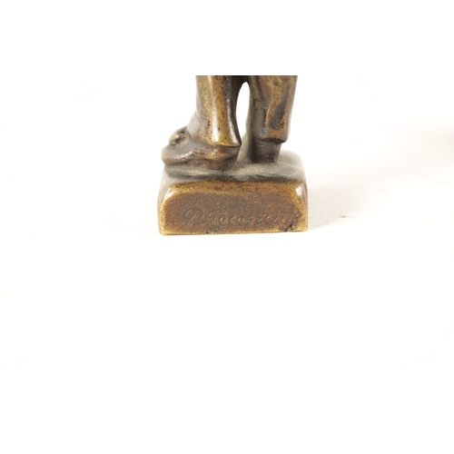 590 - PETER TERESZCZUK (UKRAINIAN-AUSTRIAN,1875-1963) A PAIR OF PATINATED BRONZE AND IVORY SCUPLTURES mode... 