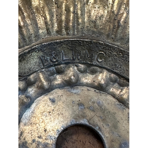 598 - TWO SIMILAR LOEVSKY & LOEVSKY WHITE METAL CASTING CORPORATION U.S.A. TIFFANY STYLE OVERSIZED LAMP SH... 