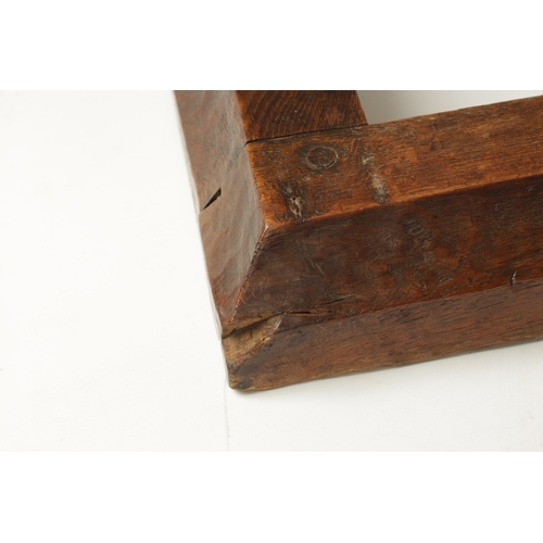 1097 - A GOOD 1930/40'S ROBERT 'MOUSEMAN' THOMPSON ADZED OAK HEARTH KERB of fine dark colour and patina, th... 