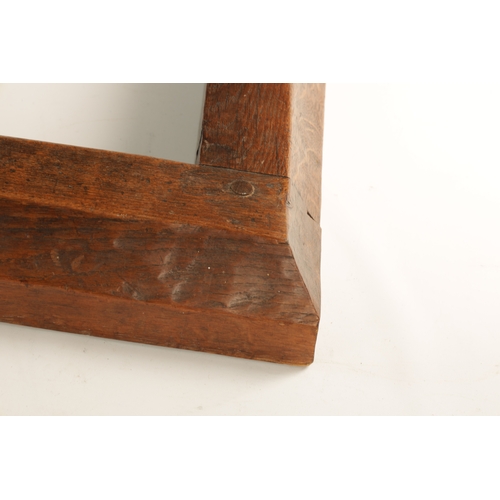 1097 - A GOOD 1930/40'S ROBERT 'MOUSEMAN' THOMPSON ADZED OAK HEARTH KERB of fine dark colour and patina, th... 
