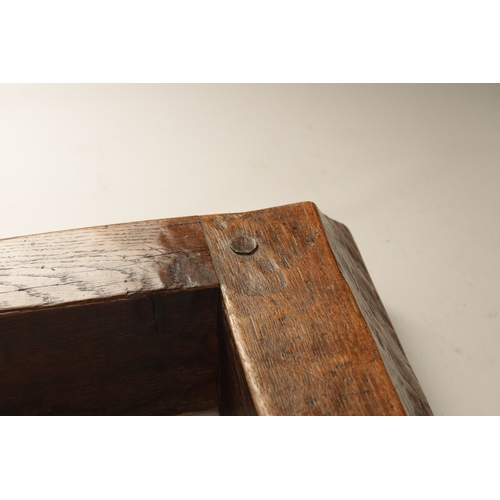 1097 - A GOOD 1930/40'S ROBERT 'MOUSEMAN' THOMPSON ADZED OAK HEARTH KERB of fine dark colour and patina, th... 