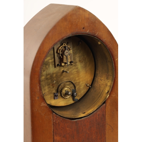 969 - A COLLECTION OF FOUR EDWARDIAN INLAID MANTEL CLOCKS all in mahogany cases with French eight day spri... 