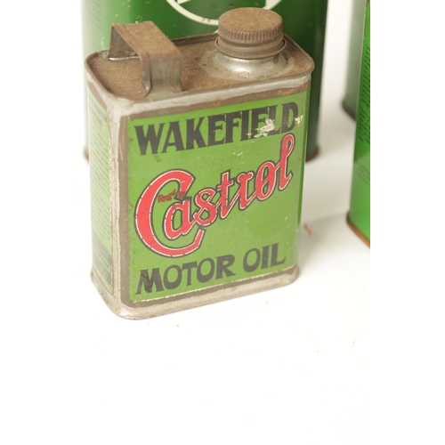 10 - A COLLECTION OF SEVEN CASTROL OIL CANS, most of them still containing the original contents (21cm an... 