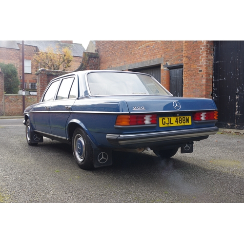 106 - A 1981 MERCEDES 200 IN LABRADOR BLUE two previous owners from new, genuine 48000 miles, in good runn... 