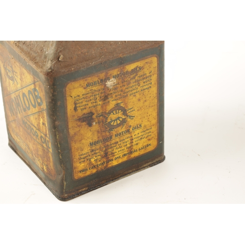 14 - AN EARLY MOHLOOB MOTOR OIL PYRAMID CAN for one gallon. (27cm high)