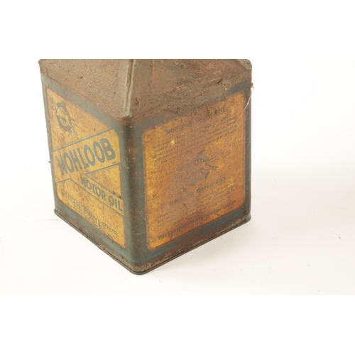 14 - AN EARLY MOHLOOB MOTOR OIL PYRAMID CAN for one gallon. (27cm high)