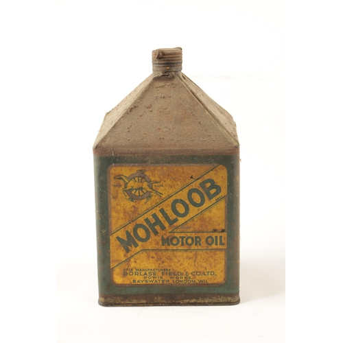 14 - AN EARLY MOHLOOB MOTOR OIL PYRAMID CAN for one gallon. (27cm high)