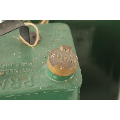 15 - A COLLECTION OF FOUR VINTAGE PETROL CANS two by 'PRATTS' and two by 'ESSO'. (25cm by 28cm by 15cm )