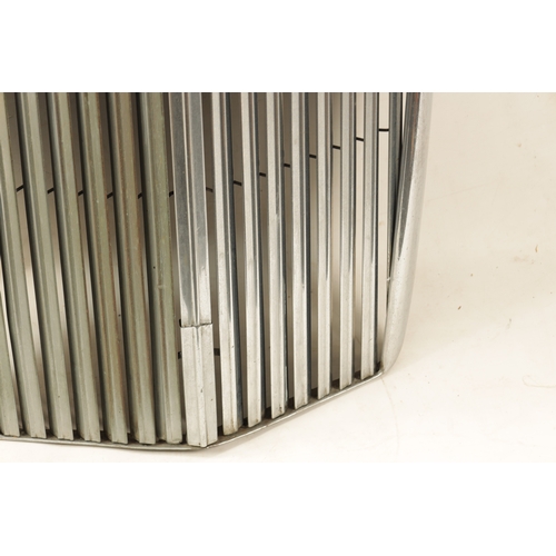 32 - A VINTAGE JAGUAR 3 1/2 LITRE CHROMED RADIATOR GRILL with black enamelled badges. (60cm wide, 68cm hi... 