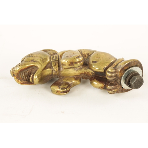 75 - A BRONZE ‘BONZO’ DOG CAR MASCOT with impressed marks on the base 