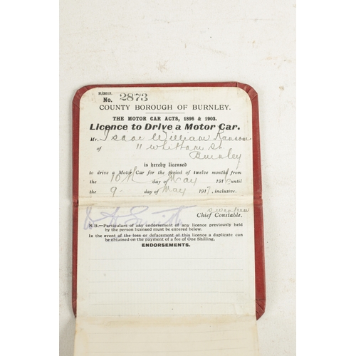 83c - AN ORIGINAL 1916 COUNTY BOROUGH OF BURNLEY DRIVING LICENSE