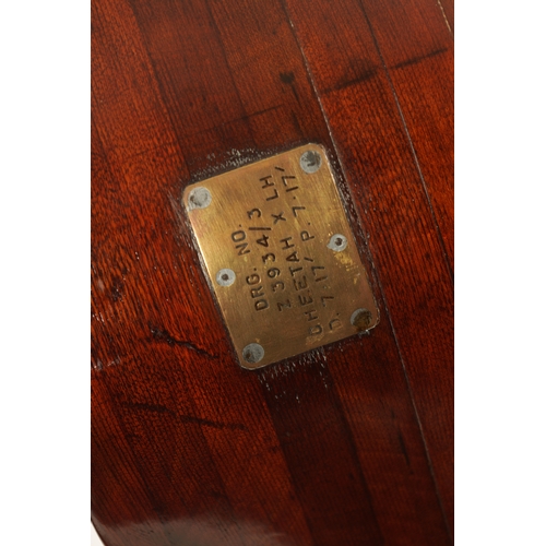 87 - A 1940S LAMINATED MAHOGANY 'CHEETAH X' PROPELLER with metal strap ends - bearing a plaque stamped 'D... 