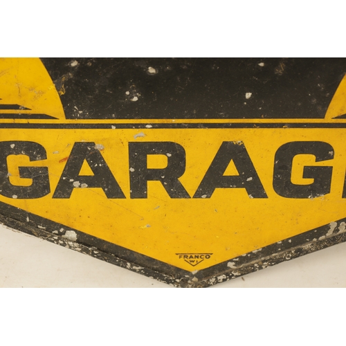 90 - AN 'AA GARAGE' DOUBLE SIDED ENAMEL HANGING SIGN BY 'FRANCO SIGNS' with metal frame and side mounting... 