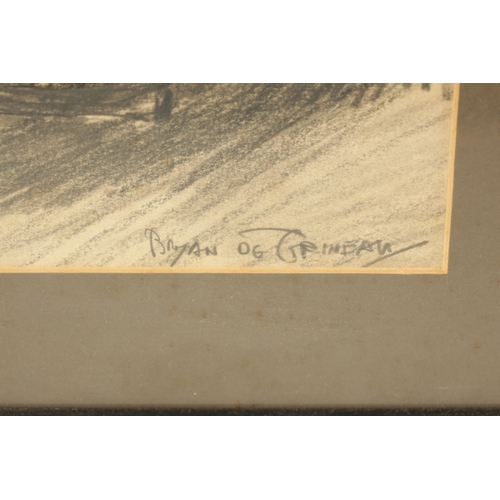 96 - BRYAN DE GRINEAU. (1883-1957). ORIGINAL CHARCOAL. AN EXTRAORDINARY MISHAP, inscribed on reverse 'Ori... 