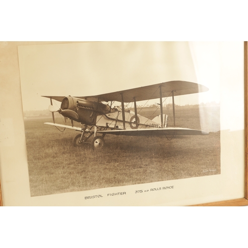 97 - A COLLECTION OF EIGHT FRAMED PHOTOGRAPH PRINTS OF VINTAGE PLANES in glazed oak moulded frames. (Fram... 