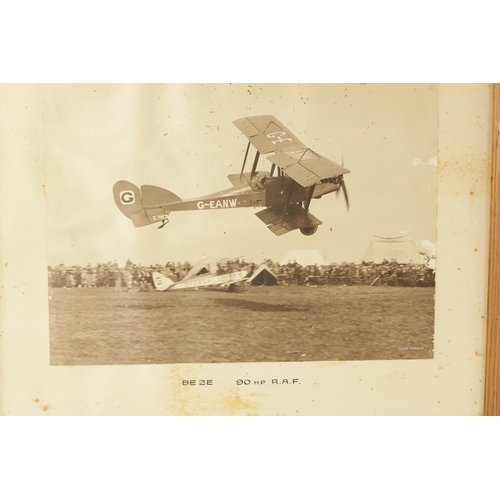 97 - A COLLECTION OF EIGHT FRAMED PHOTOGRAPH PRINTS OF VINTAGE PLANES in glazed oak moulded frames. (Fram... 