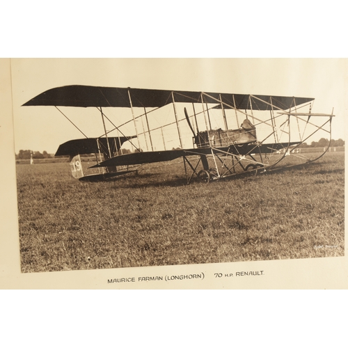 97 - A COLLECTION OF EIGHT FRAMED PHOTOGRAPH PRINTS OF VINTAGE PLANES in glazed oak moulded frames. (Fram... 