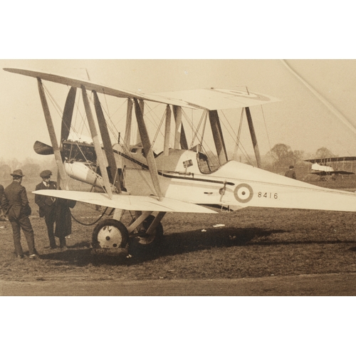 97 - A COLLECTION OF EIGHT FRAMED PHOTOGRAPH PRINTS OF VINTAGE PLANES in glazed oak moulded frames. (Fram... 