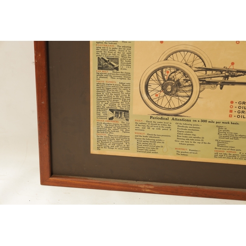 98 - AN AUSTIN SEVEN VINTAGE POSTER mounted on a framed board (118cm wide including frame)