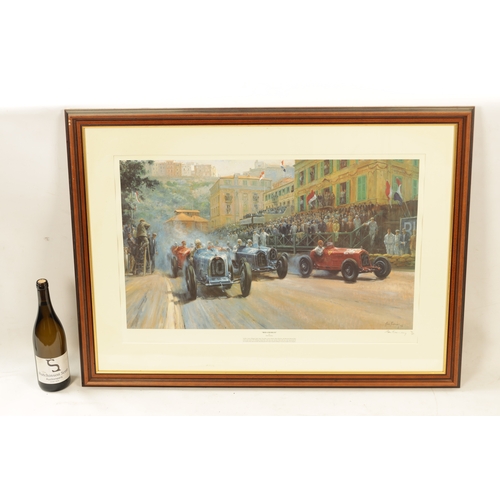 99 - ‘RED AND BLUE’ SIGNED LIMITED EDITION PRINT AFTER ALAN FEARNLEY depicting the start of the 1933 Mona... 