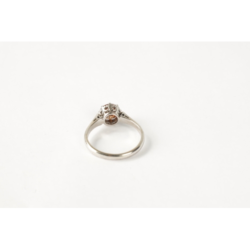 183 - A 1.14ct BRILLIANT CUT COGNAC AND 18CT WHITE GOLD SOLITAIRE RING, with crown setting and plain shank... 