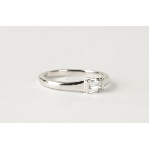 201 - A 0.46CT DIAMOND AND 18CT WHITE GOLD SOLITAIRE RING RETAILED BY BOODLES WITH GIA REPORT rectangular ... 