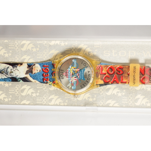 218 - A COLLECTION OF FIVE SPECIAL EDITION SWATCH WATCHES celebrating the Olympic Games, all unused and in... 