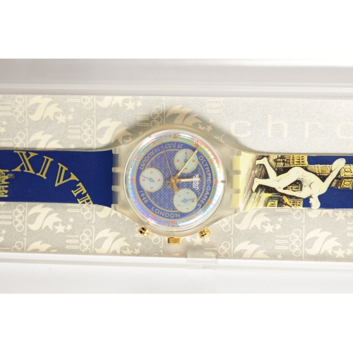 218 - A COLLECTION OF FIVE SPECIAL EDITION SWATCH WATCHES celebrating the Olympic Games, all unused and in... 