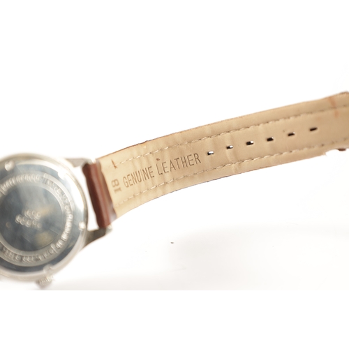 226 - A GENTLEMAN’S 1950’S STEEL MUROS INCABLOC WRISTWATCH having a two-tone 'bullseye' dial with luminous... 