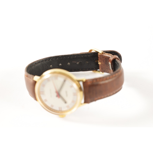 230 - A GOLD PLATED HAFIS AQUAMASTER WRISTWATCH the dial with silvered chapter ring and white centre front... 