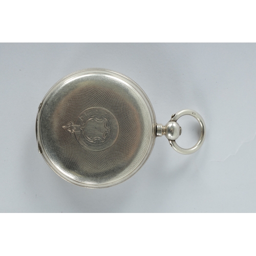 235 - A LATE 19TH CENTURY FIRST WALTHAM USA SILVER CASED POCKET WATCH with white enamel dial with Roman ch... 