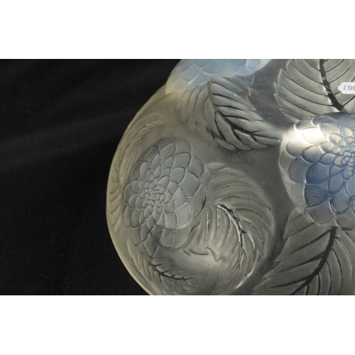 24 - AN R. LALIQUE CLEAR, FROSTED AND OPALESCENT 'DAHLIAS NO. 1' CIRCULAR GLASS BOWL moulded with dahlia ... 