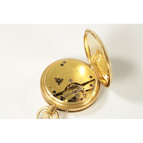 240 - BARRAUD & LUNDS, CORNHILL, LONDON. AN 18CT GOLD FULL HUNTER POCKET WATCH with guilloche engraved spr... 