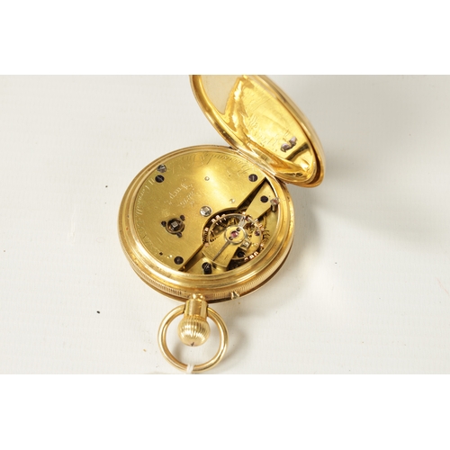 240 - BARRAUD & LUNDS, CORNHILL, LONDON. AN 18CT GOLD FULL HUNTER POCKET WATCH with guilloche engraved spr... 