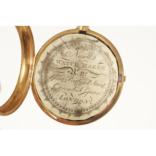 252 - HENRY SANDERSON, LONDON. AN 18CT GOLD PAIR CASED POCKET WATCH with enamel dial and gold hands fronti... 