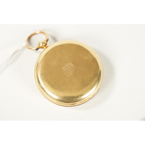 257 - J. WALTER MARSHALL, GEORGE ST. EDINBURGH. A SCOTTISH 18CT GOLD OPEN FACED POCKET WATCH having a guil... 